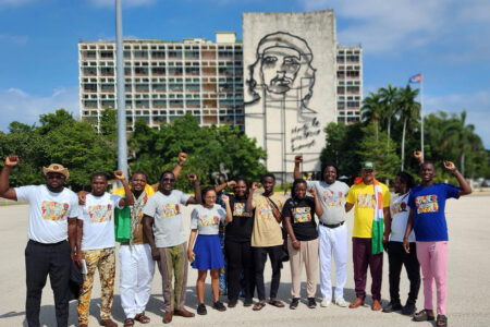 The delegation from the Alliance of Sahel States arrives in Havana (Photo via Centre Thomas Sankara pour la libération et l'unité africaine)