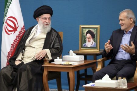 Iranian Supreme Leader Ayatollah Khomenei and President Masoud Pezeshkian. Photo: Khamenei
