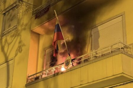 Attack on Venezuelan consulate in Lisbon, Portugal. Photo: Yván Gil Pinto / Telegram