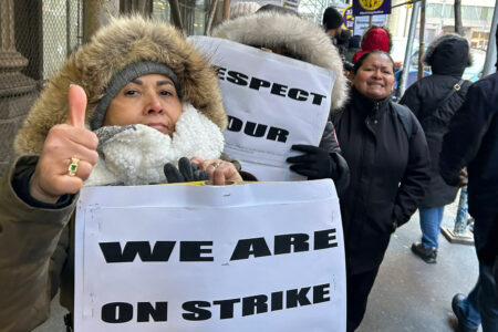 Con Edison Contracted Cleaners go on strike in Manhattan (Photo: 32BJ SEIU)