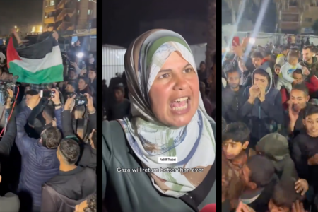 Screenshots of videos of celebrations in the Gaza strip after the agreement was announced.