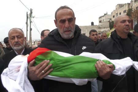 Funeral of the toddler killed in Jenin. Photo: Screenshot