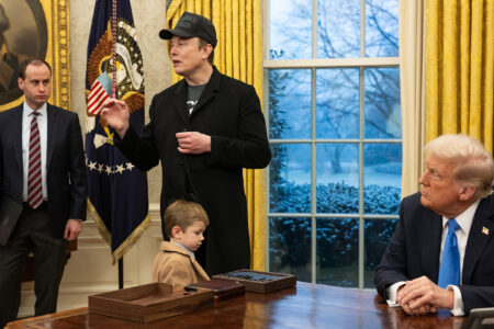Elon Musk at a February 11 press conference in the Oval Office (Photo: The White House)
