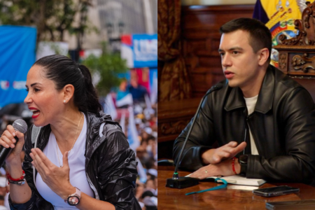 Luisa González and Daniel Noboa are the projected front runners in the upcoming elections in Ecuador. Photos via X