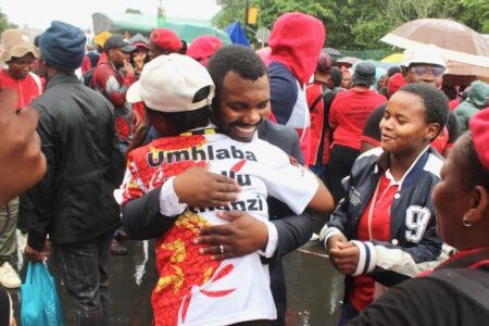 Celebrations erupt after the Pietermaritzburg High Court ruled against the eviction application in Ballito, KwaZulu-Natal. Photo: Abahlali baseMjondolo