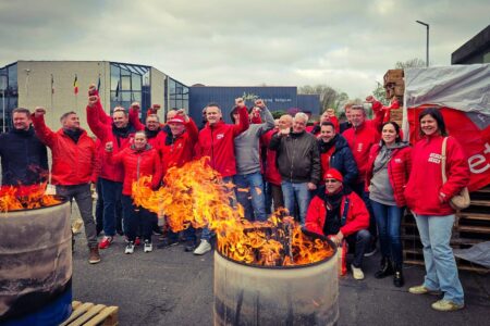 Scenes from pickets on March 31, 2025. Source: General Labour Federation of Belgium/Facebook