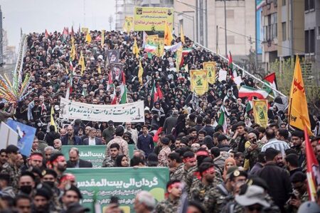Iranians take part in Quds Day rallies in the capital Tehran on March 28, 2025. Photo: Tasnim