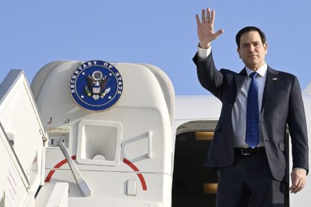 US Secretary of State Marco Rubio on his trip to Israel in February 2025. Photo: US Secretary of State
