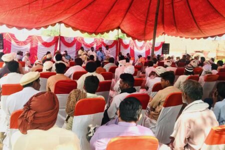 Leaders of farmers/tenants from areas affected by Green Pakistan Initiative met in Khanewal. Photo: Ammar Ali Jan/X