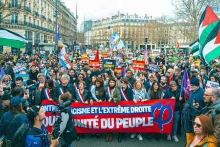 Protests against racism and the far right in France, March 22, 2025. Source: Sarah Legrain/X