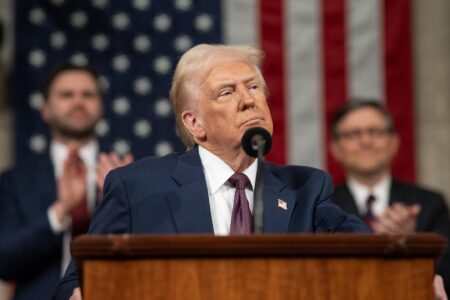 Donald Trump speaks at the joint address to Congress on March 4. Photo: Donald Trump/X
