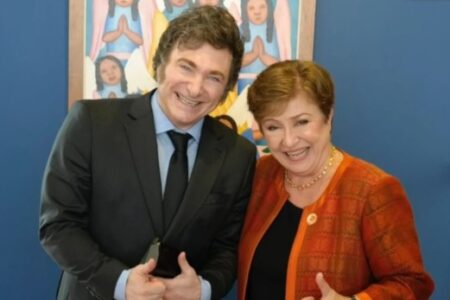 Argentine President Javier Milei with Managing Director of the IMF Kristalina Georgieva.