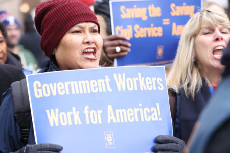 AFGE workers rally against Trump administration policies 
(Photo: American Federation of Government Employees)
