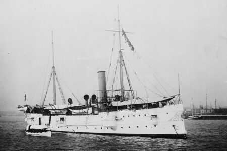 The USS Machias transported Haitian gold to Wall Street in New York City during the US occupation of Haiti.  For more than a century, Haiti allocated up to 80% of its income to paying off its debt to France. Photo: Wikimedia Commons