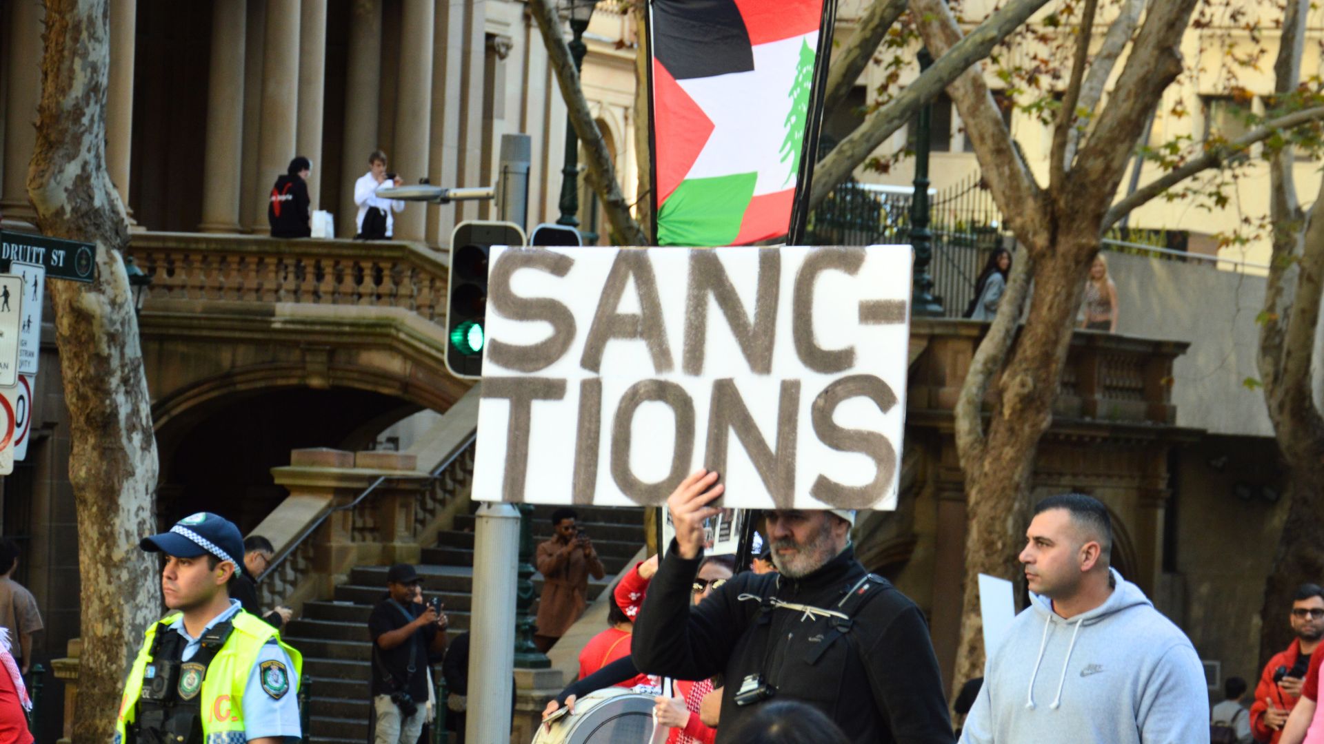 Protestors demand sanctions on Israel