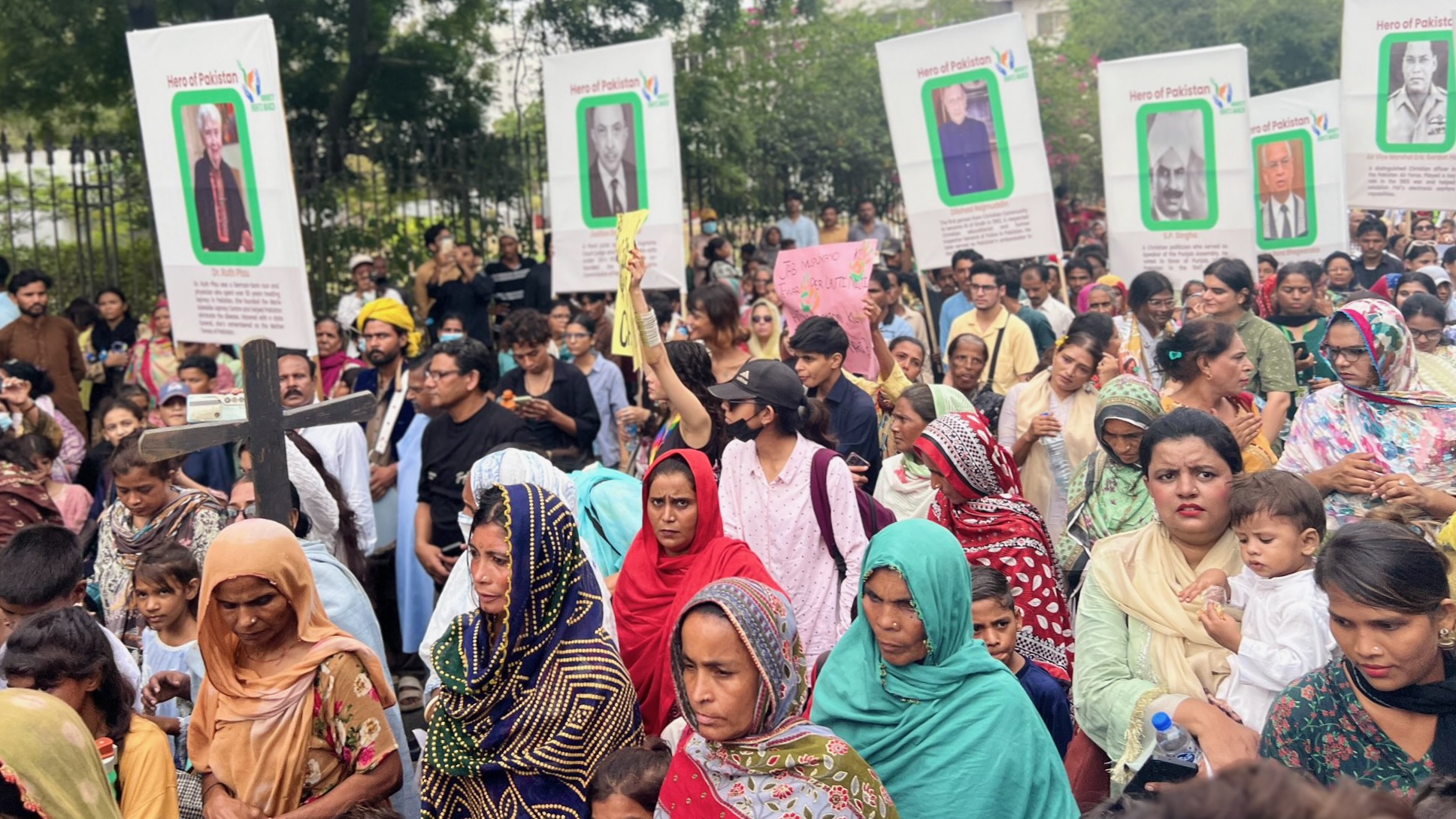 Thousands participate in a rally demanding equal rights for religious minorities in Pakistan