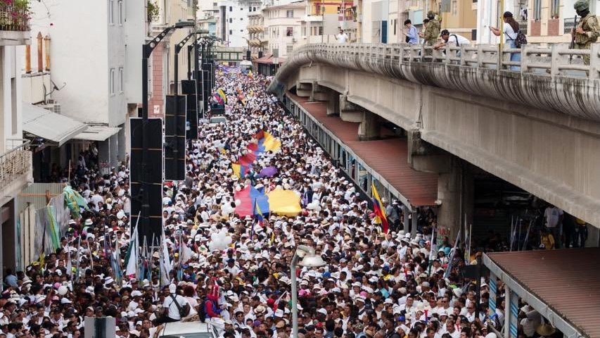 Mass march in Ecuador