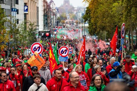 Brussels protest Oct 14 1 Source: Workers' Party of Belgium (PTB-PVDA)