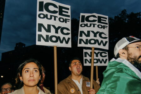 ICE out of new york New Yorkers protest ICE raids in Chinatown (Photo: Wyatt Souers)