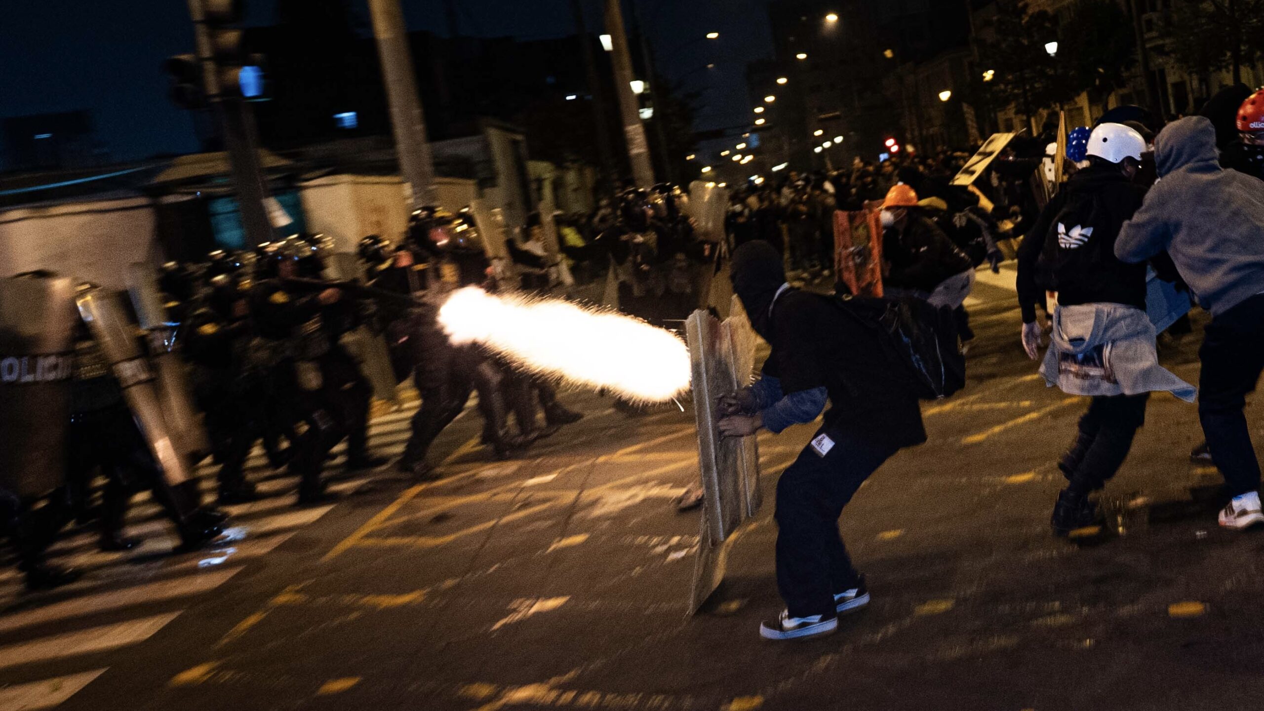 Police shoot at protesters