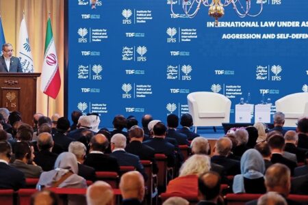 Iran- always ready for talks over its nuclear program but will not give in to bullying Iranian Foreign Minister Abbas Araghchi speaks at conference called conference called “International Law Under Attack: Aggression and Defense” in Tehran.