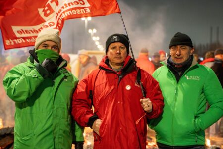 PTB strike Nov 26 Workers during one of the strike actions on November 26, 2025. Source: PTB-PVDA
