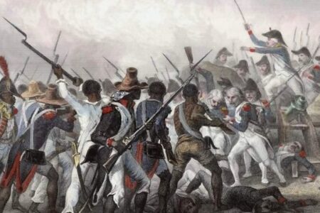 Vertières, with the V for victory painting of the Battle of Vertières