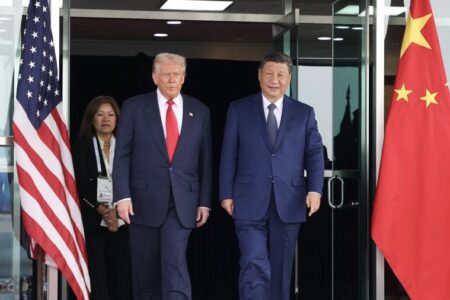 SOUTH KOREA-BUSAN-CHINA-XI JINPING-U.S.-TRUMP-MEETING US President Donald Trump and Chinese President Xi Jinping
