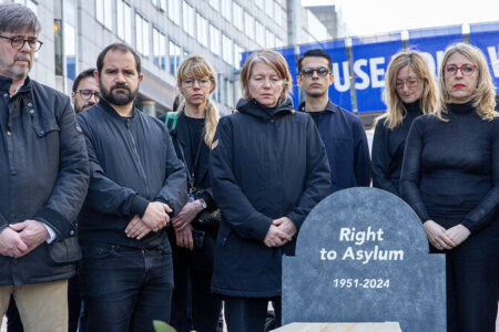 53647015010_cb9f46ece9_c The Left in the European Parliament during an action on right to asylum in 2024. Source: The Left/Flickr
