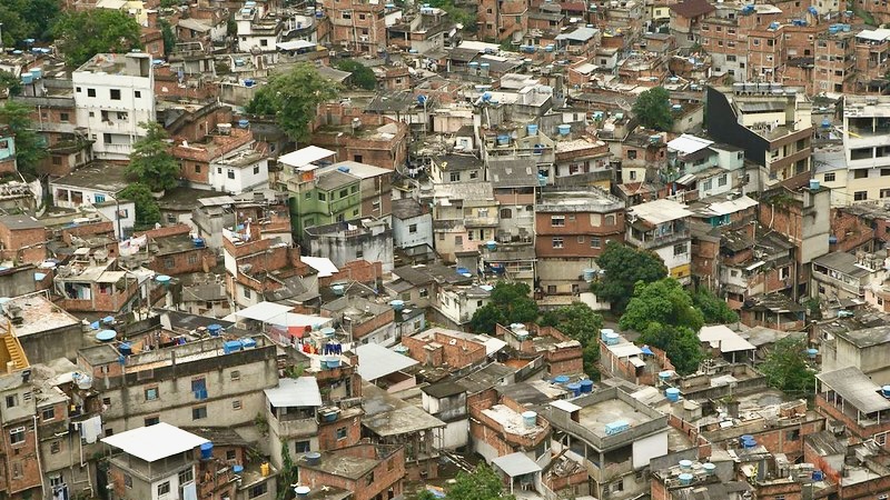 Rocinha is the biggest favela, shanty-town, in South-America with about 200.000 inhabitants.