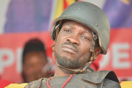 Bobi Wine at a campaign rally Bobi Wine at campaign rally