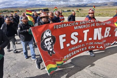 Bolivian miners strike gasolinazo 2 Bolivian workers protest elimination of fuel subsidies