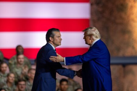 Donald Trump and Secretary of War Pete Hegseth US President Donald Trump and Secretary of War Pete Hegseth