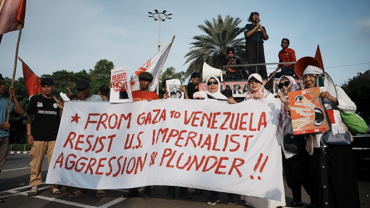 Venezuela solidarity protest Jakarta