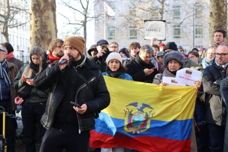 PTB Venezuela Jan 4 Solidarity demonstration with Venezuela, Brussels, January 4, 2026. Source: Workers' Party of Belgium/Facebook