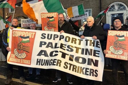 Palestine solidarity hunger strike picket Source: Councillor Cieran Perry/X