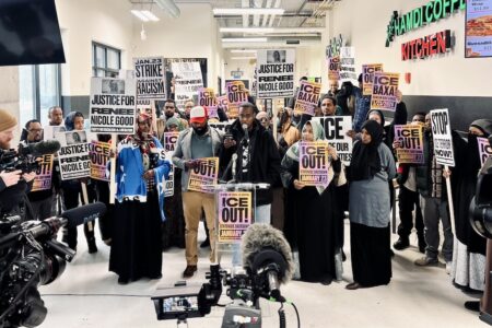 press conference somali karmel mall Press conference on January 21 at Karmel Mall. Photo: Devin B. Martinez