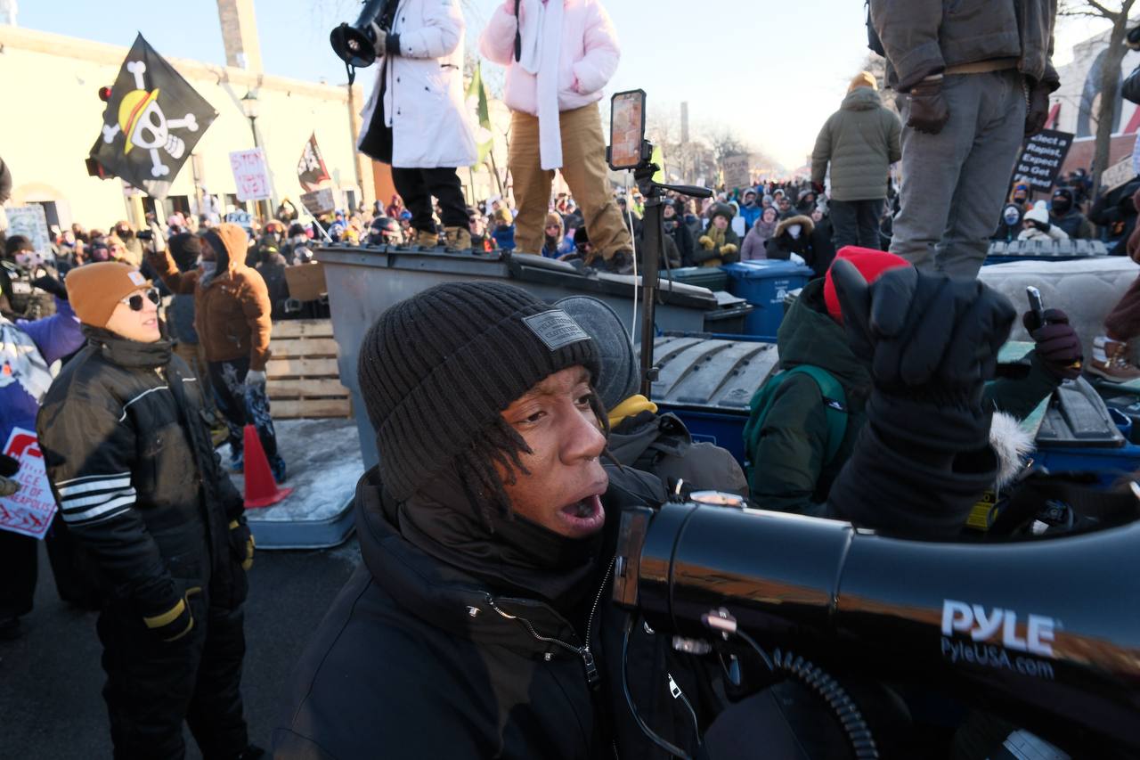 protest at site of Alex Pretti murder