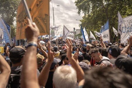 Argentina protest Feb 11 2 Buenos Aires protest labor reform February 11