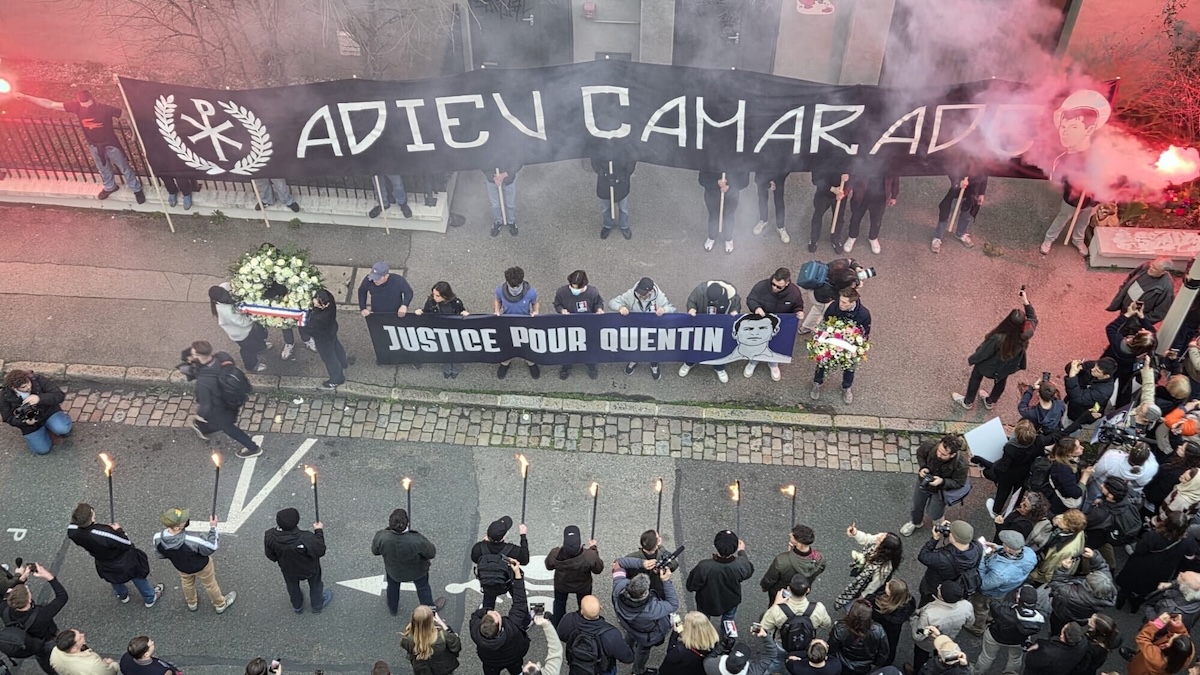 Far right march for killed neo-Nazi Quentin Deranque