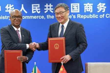 Minister Parks Tau and China’s Minister of Commerce, Wang Wentao, have signed the China–Africa Economic Partnership Agreement (CAEPA) (1) Minister Parks Tau and China’s Minister of Commerce, Wang Wentao, have signed the China–Africa Economic Partnership Agreement (CAEPA)