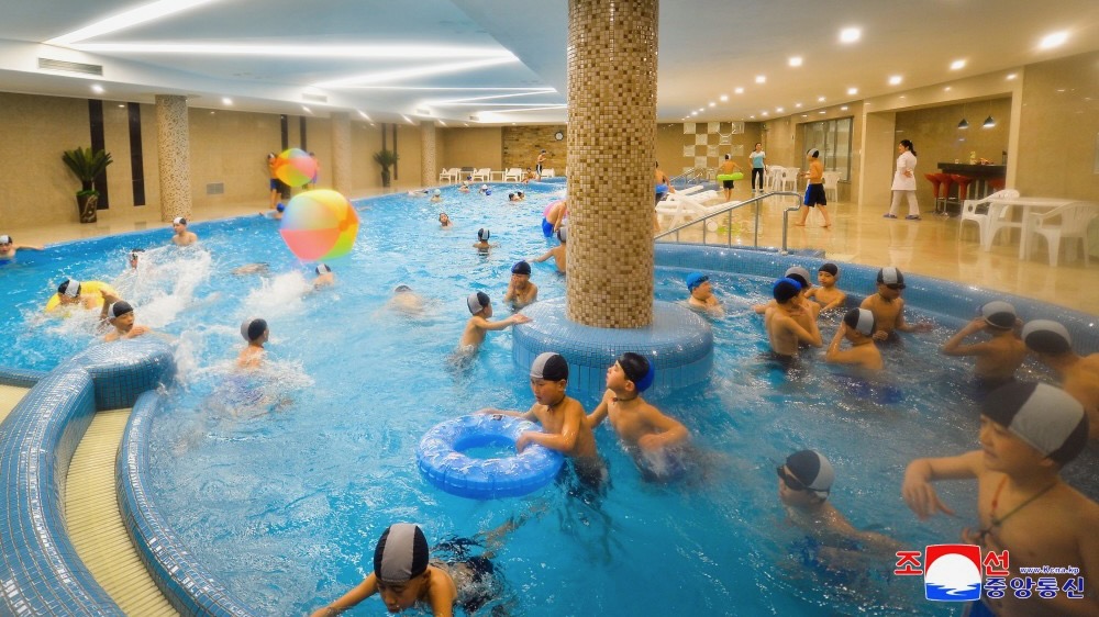 Swimming pool at a newly built leisure complex in the DPRK,