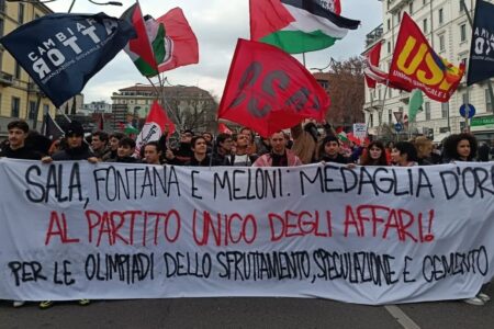 Utopiadi Cambiare Rotta Student groups ahead of the mobilizations against 2026 Winter Olympics. Source: Cambiare Rotta Milano