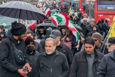Abbas araghchi Leaders are seen participating in march in Tehran for Quds Day, despite continuous US-Israeli attacks. Photo: Abbas Araghchi/TG