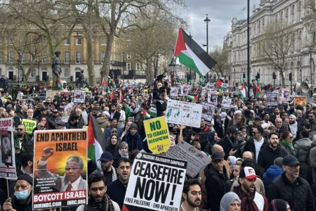 AlQuds Day March 2024 Al-Quds Day march in London, April 2024. Source: IHRC/X