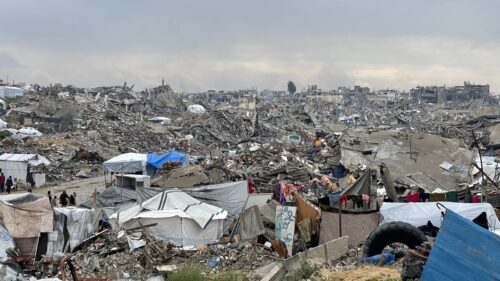Beit Lahia, in the Gaza strip, destroyed by Israeli bombardment