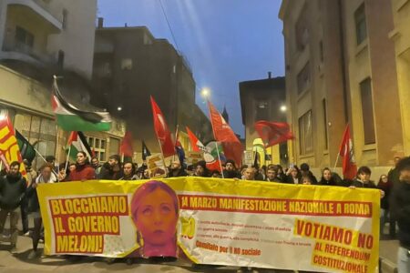 Cambiare Rotta No sociale Protest ahead of March 22-23 referendum in Italy. Source: Cambiare Rotta/Facebook