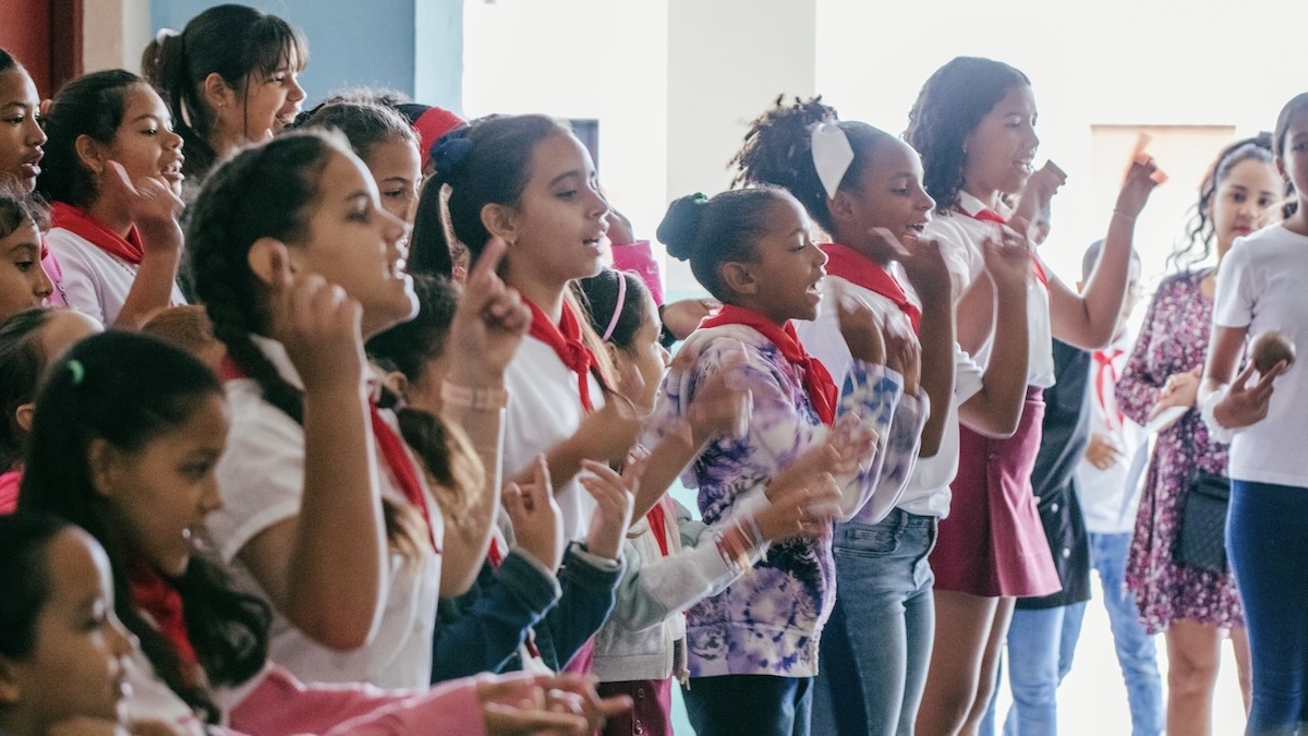 Cuban school children on March 19
