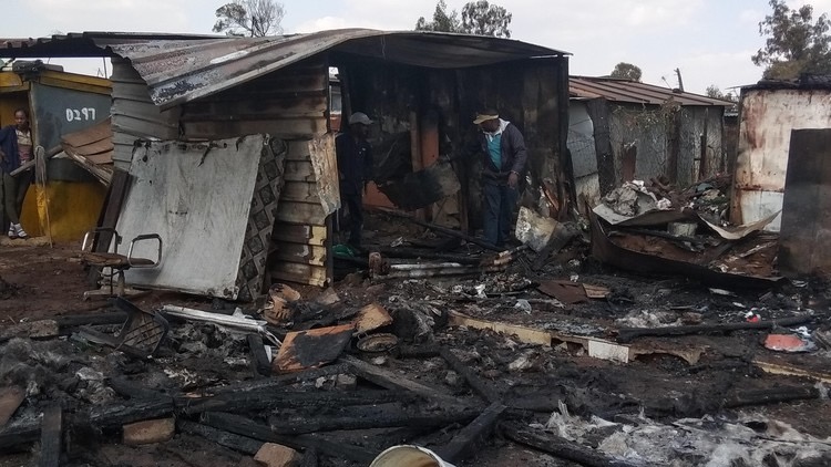 Fire in Good Hope settlement South Africa