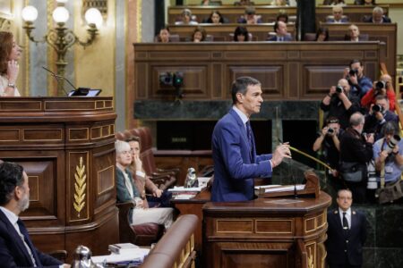 Pedro Sanchez Parliament speech Spanish Prime Minister Pedro Sánchez during a speech in parliament. Source: La Moncloa/X